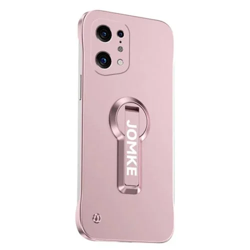 Estuche para Teléfono con Soporte Giratorio de 360 Grados y Barniz para Hornear para Oppo Find X5 (Rosa)