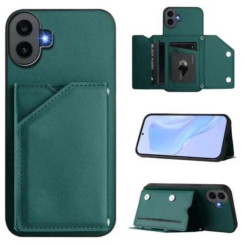 Estuche para Teléfono For Nothing cmf Phone 1 con 4 Ranuras para Tarjetas y Correa para Muñeca (Verde)