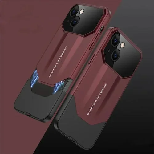 Estuche para Teléfono Gkk Imitation Ultimate Design para iPhone 14 a Prueba de Golpes (Rojo)
