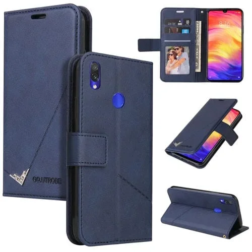 Estuche para teléfono Gqutrobe Galaxy A10S cuero en ángulo recto (Azul)