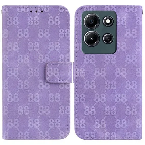 Estuche para Teléfono Infinix Note 30I Cuero en Relieve Doble Forma de 8 (Púrpura)