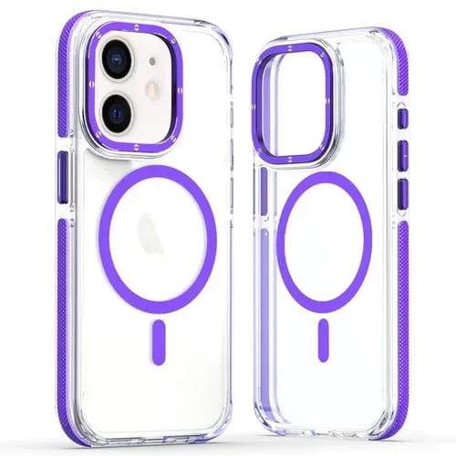 Estuche para Teléfono iPhone 11 Magsafe Híbrido Acrílico Transparente Doble Color (Púrpura)