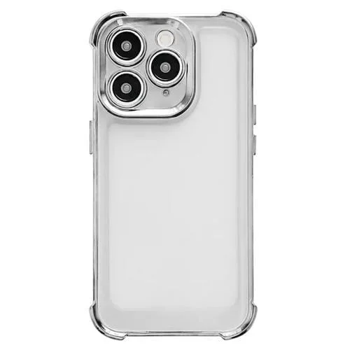 Estuche para teléfono iPhone 11 Pro Galvanoplastia a prueba de golpes Cuatro Esquinas (Plata)