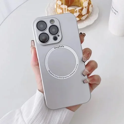 Estuche para Teléfono iPhone 11 Pro Max Magsafe Magnetic PC a Prueba de Golpes con Lente de Cámara (Plata)