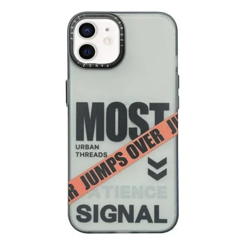 Estuche para Teléfono iPhone 11 TPU + PC Esmerilado Doble Capa Serie Imd (Raya Diagonal Naranja)