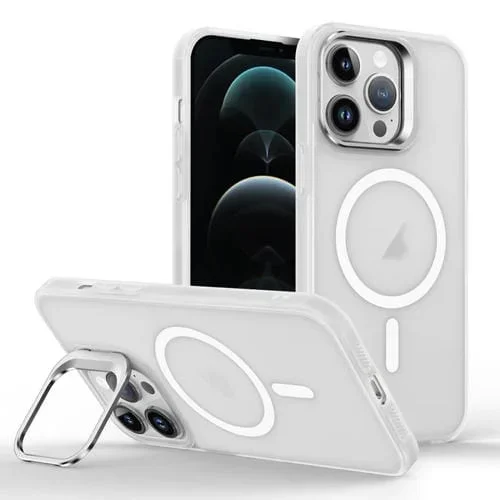 Estuche para Teléfono iPhone 12 Pro Magsafe Skin Feel con Soporte para Lentes (Transparente)