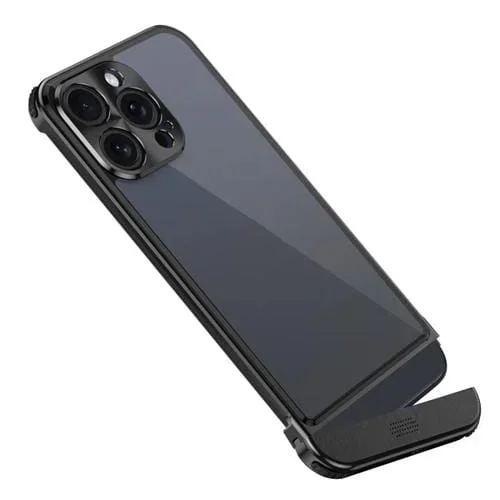 Estuche para Teléfono iPhone 12 Pro Max Translúcido con Aroma a Tijeras de Metal (Negro)