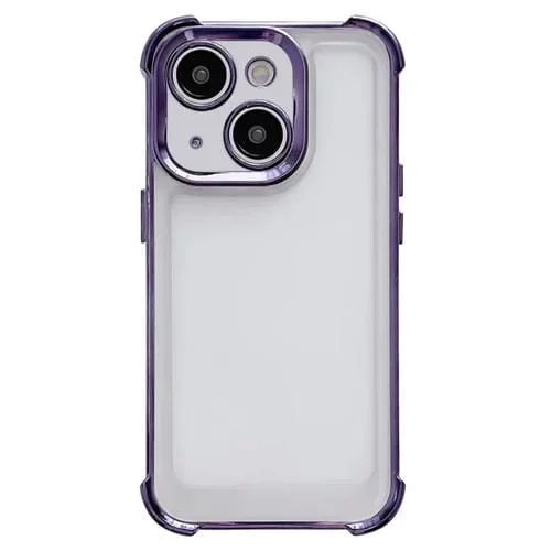 Estuche para teléfono iPhone 13 Espacial a prueba de golpes con cuatro esquinas y galvanoplastia (Púrpura)