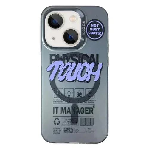 Estuche para teléfono iPhone 13 Magsafe esmerilado doble cara con etiqueta (Negro)