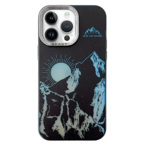 Estuche para teléfono iPhone 13 Pro 2 en 1 con marco de galvanoplastia Aurora (Sunrise Black)