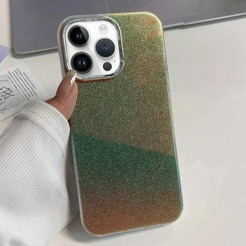 Estuche para Teléfono iPhone 13 Pro con Marco Galvanizado Imd Glitter Powder (Verde)