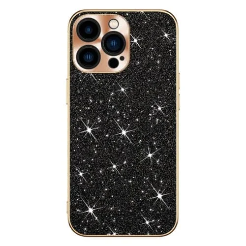 Estuche para Teléfono iPhone 13 Pro Max Anillo de Lente Textura Cd Diamante Estrella (Negro)