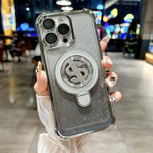 Estuche para Teléfono iPhone 13 Pro Max con Soporte Magsafe y Película para Lente (Plateado)