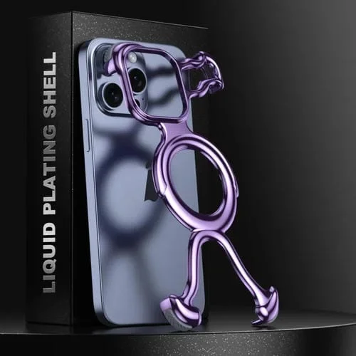 Estuche para Teléfono iPhone 13 Pro Max Magsafe Hueco PC con Revestimiento Líquido (Púrpura)