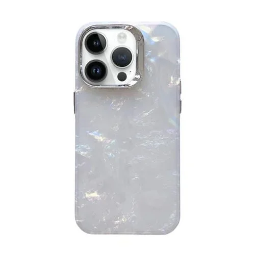 Estuche para Teléfono iPhone 13 Pro TPU + Acrílico Imd Textura Concha Degradada (Plateado)