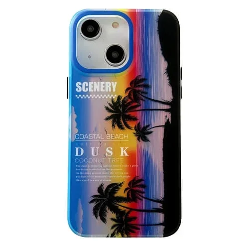 Estuche para Teléfono iPhone 14 Coco con Láser Laminado Doble Cara Esmerilado (Azul)