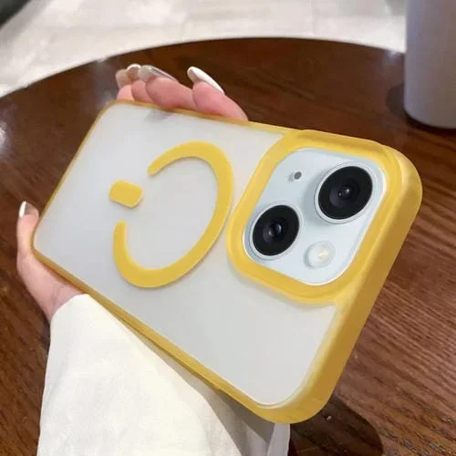 Estuche para Teléfono iPhone 14 Magsafe Esmerilado Doble Cara (Amarillo)