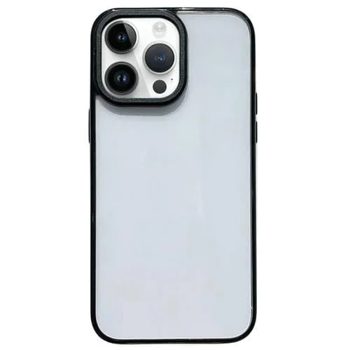 Estuche para Teléfono iPhone 14 Pro Max 2 en 1 Acrílico Transparente a Prueba de Golpes (Negro)