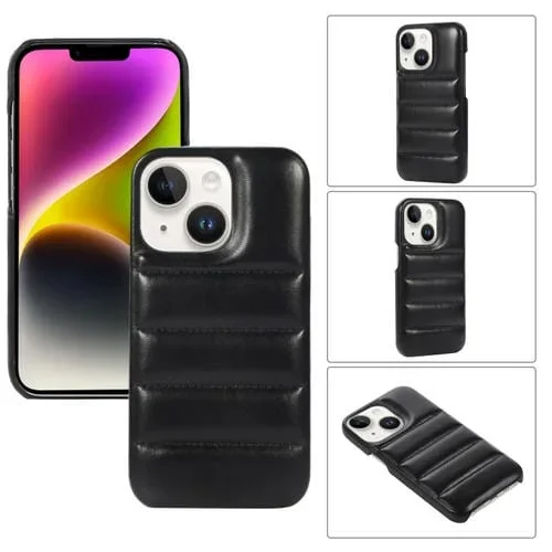 Estuche para Teléfono iPhone 15 Down Jacket Airbag a Prueba de Golpes (Negro)
