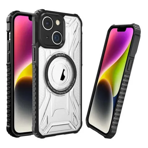 Estuche para Teléfono iPhone 15 Plus Magnético Antideslizante PC + TPU Magsafe Doble Cara (Negro)
