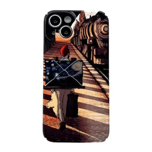 Estuche para Teléfono iPhone 15 Plus PC Brillante Orificio Preciso (Estación de Tren)