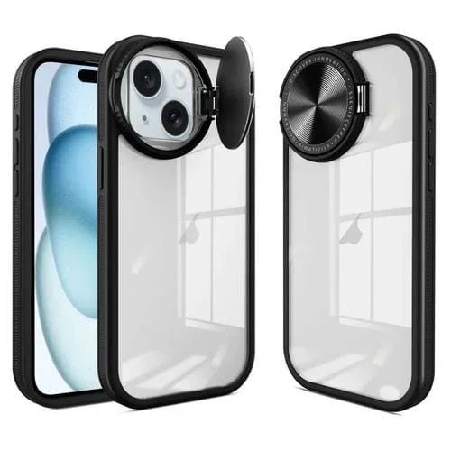 Estuche para teléfono iPhone 15 Plus PC híbrido Camshield TPU (Negro)