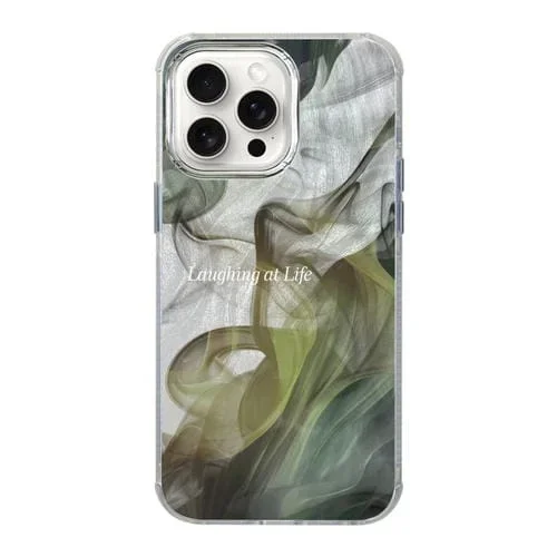 Estuche para teléfono iPhone 15 Pro diseño de radiación cobertura total a prueba de golpes (Pintura de Lavado Verde)