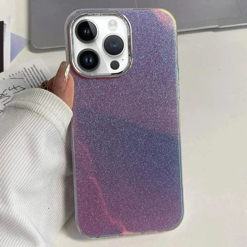 Estuche para Teléfono iPhone 15 Pro Marco Galvanizado Imd Glitter Powder (Rosa)