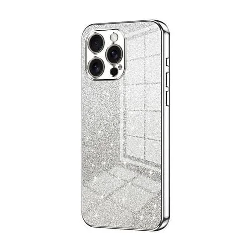 Estuche para Teléfono iPhone 16 Pro Max Baño de Oro y Purpurina Degradado (Plateado)