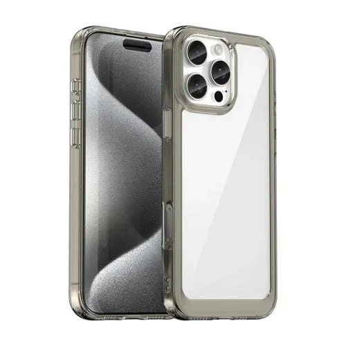 Estuche para Teléfono iPhone 16 Pro Max Colorful Series Acrílico + TPU (Gris Transparente)