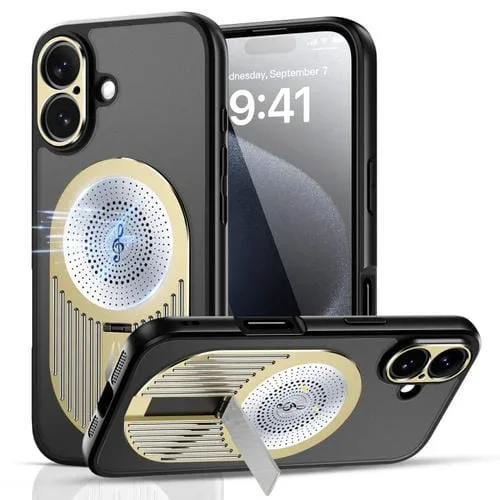 Estuche para Teléfono iPhone 16 Soporte Aromaterapia Disipación de Calor (Dorado)