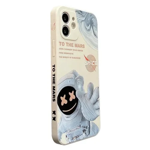 Estuche para Teléfono iPhone 7 Patrón Astronauta Marciano a Prueba de Golpes (Blanco)