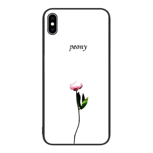 Estuche para Teléfono iPhone Xs Max Vidrio Pintado de Colores Una Flor