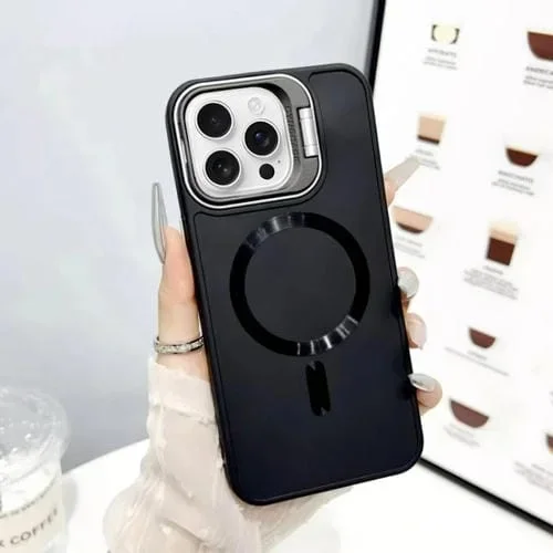 Estuche para Teléfono Magsafe con Soporte para Lente iPhone 16 Pro Max (Negro)