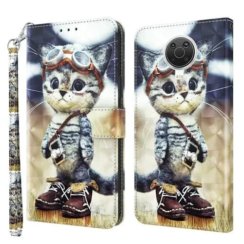 Estuche para Teléfono Nokia G20 G10 6.3 Cuero Pintado 3D (Naughty Cat)