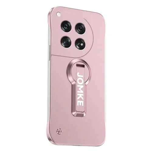 Estuche para Teléfono OnePlus 12 con Soporte Giratorio 360° y Barniz para Hornear (Rosa)