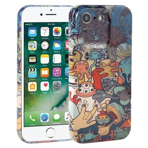 Estuche para Teléfono PC iPhone SE 2022/SE 2020/8/7 Cobertura Total Polvo (Fiesta de Animales)
