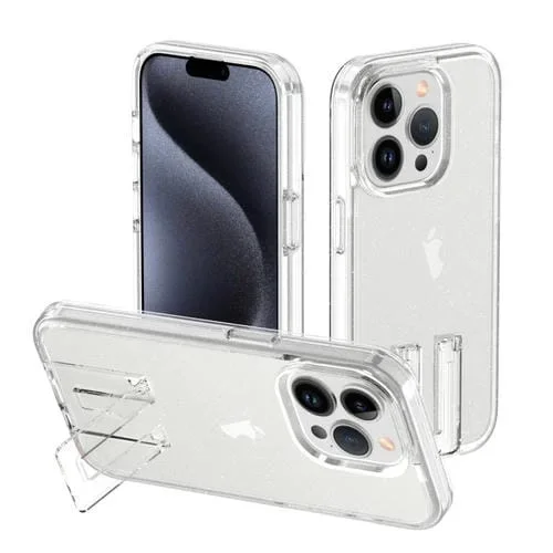 Estuche para Teléfono Terminator iPhone 15 Pro a Prueba de Golpes con Soporte (Blanco Brillante)