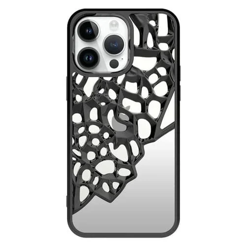 Estuche para Teléfono TPU Galvanizado iPhone 13 Pro Max Disipación de Calor Hueca Estilo Espejo (Negro)