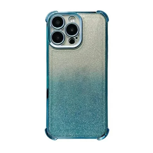 Estuche para Teléfono TPU iPhone 12 Pro Max a Prueba de Golpes con Purpurina Electropolada (Azul Degradado)