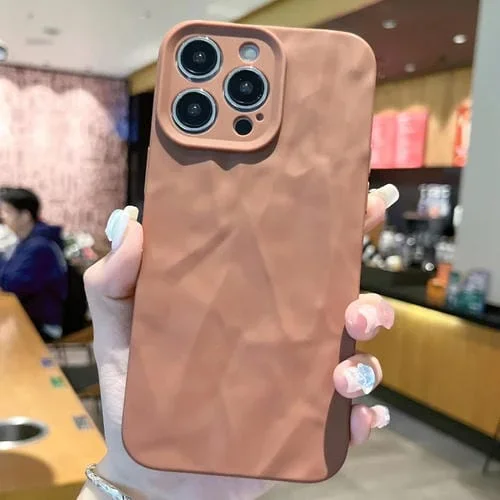 Estuche para Teléfono TPU iPhone 13 Pro Textura de Arrugas Esmeriladas (Marrón)