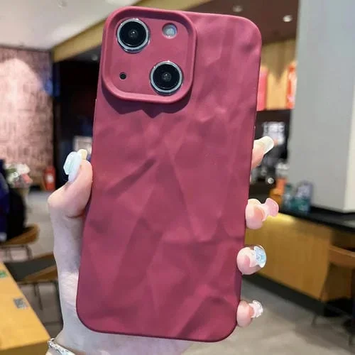 Estuche para Teléfono TPU iPhone 13 Textura de Arrugas Esmeriladas (Rojo)