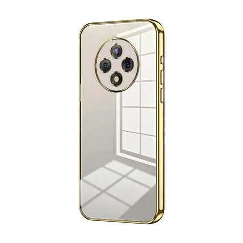 Estuche para Teléfono U-Magic Enjoy 50 Plus con Orificio Fino y Revestimiento Transparente (Dorado)