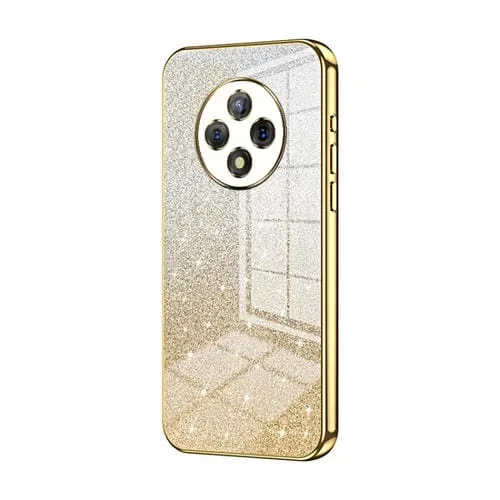 Estuche para Teléfono U-Magic Enjoy 50 Plus Galvanizado con Polvo de Brillo Degradado (Dorado)