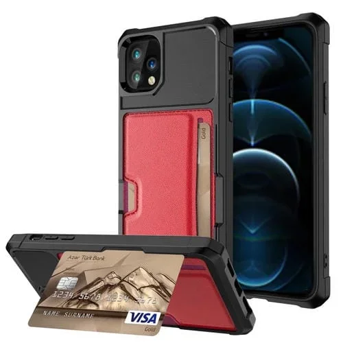 Estuche para Teléfono Zm02 para iPhone 12 Pro Max con Ranura para Tarjeta (Rojo)