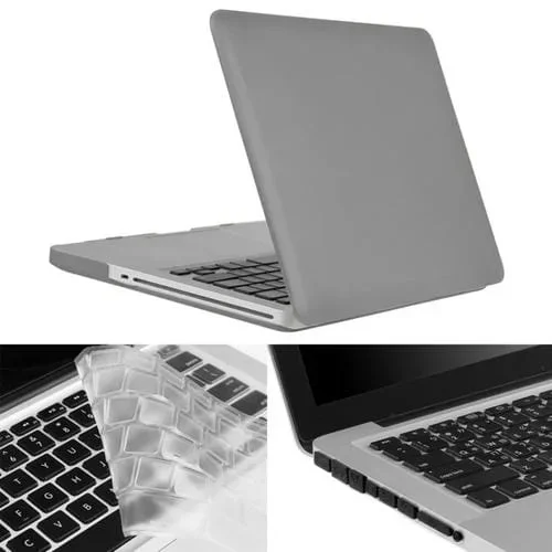 Estuche Protector 3 en 1 Enkay para MacBook Pro 15,4 » A1286 con Protector de Teclado y Tapón de Polvo (Gris)