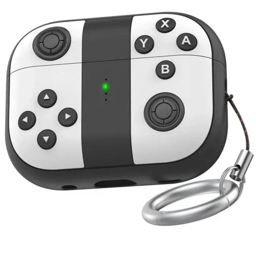 Estuche Protector Para AirPods Pro 2 Ahastyle Pt-Jy08 Silicona Dividida Dibujos Animados (Blanco y Negro)