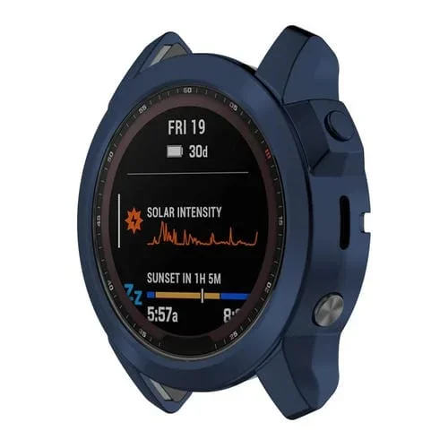 Estuche Protector para Garmin Fenix 7 Pro TPU Galvanizado Medio Paquete (Azul)