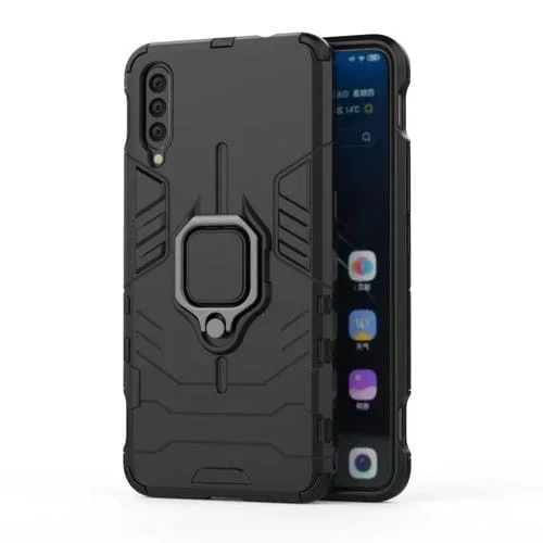 Estuche Protector PC + TPU a Prueba de Golpes con Soporte de Anillo Magnético para Vivo Iqoo (Negro)
