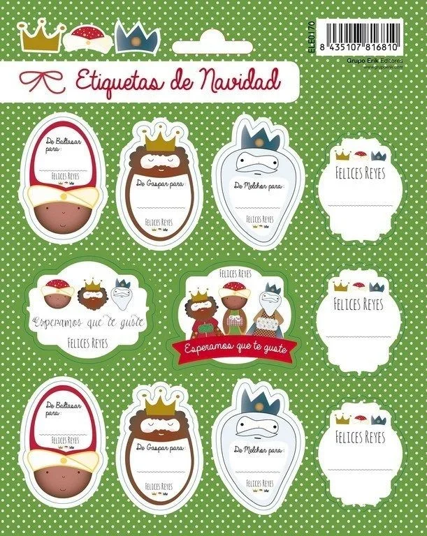 Etiquetas navidad felices reyes